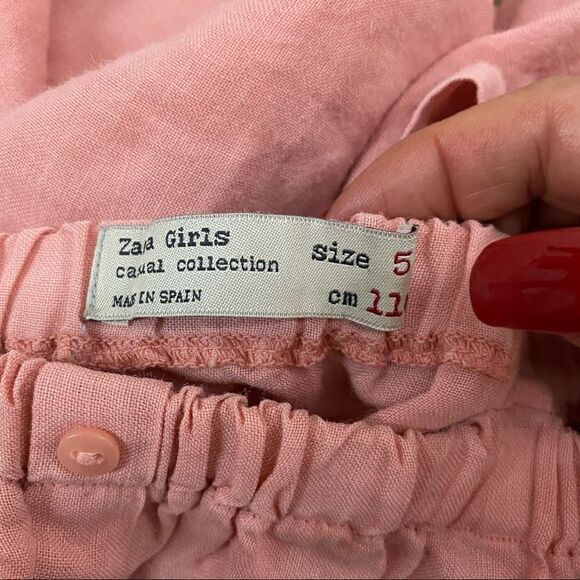 Zara Girls Casual Collection Pink Cold Shoulder Tie Front Dress 5 - Picture 10 of 13